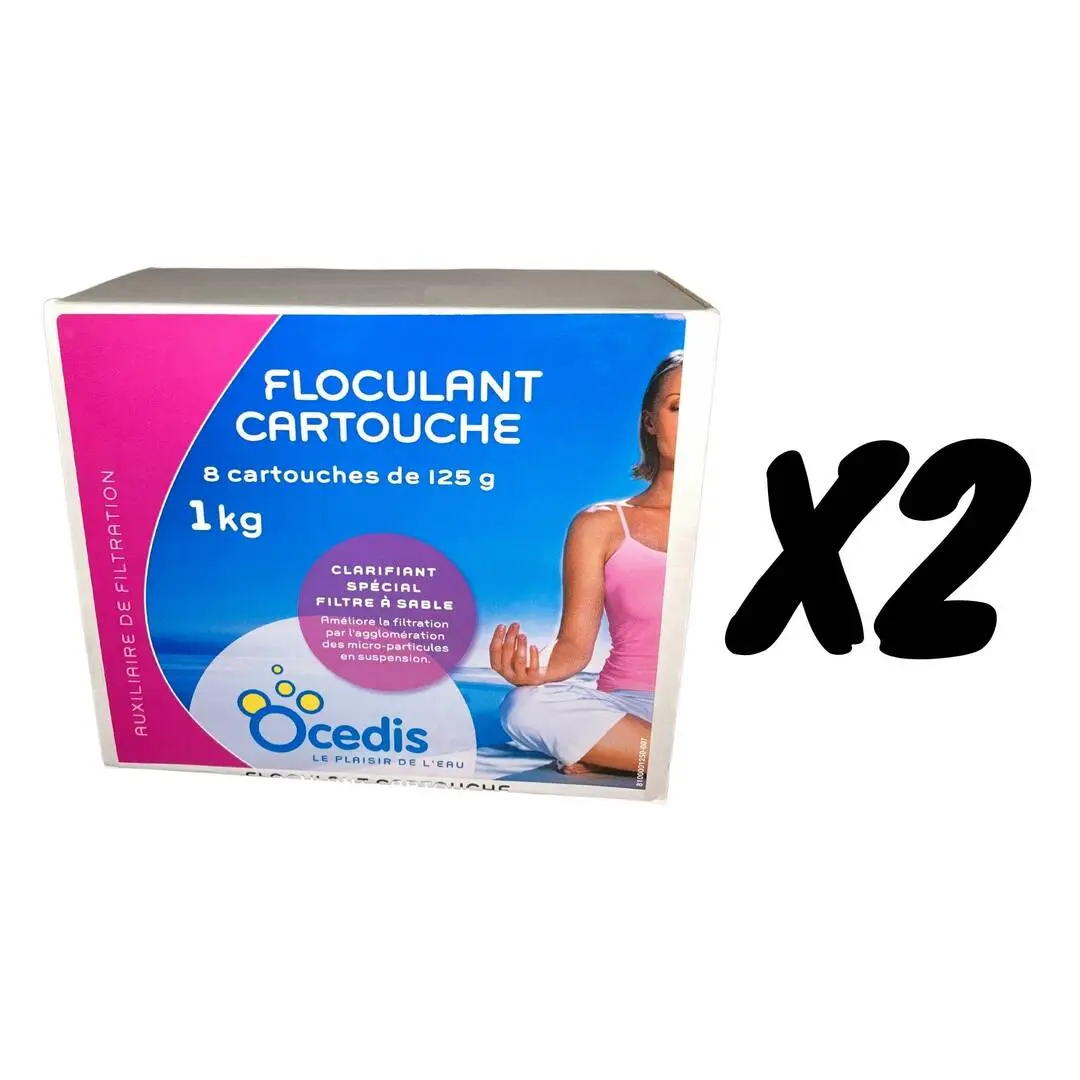 Floculant Piscine - Cartouche 1kg - Lot De 2 1 Floculant Piscine - Cartouche 1kg - Lot De 2